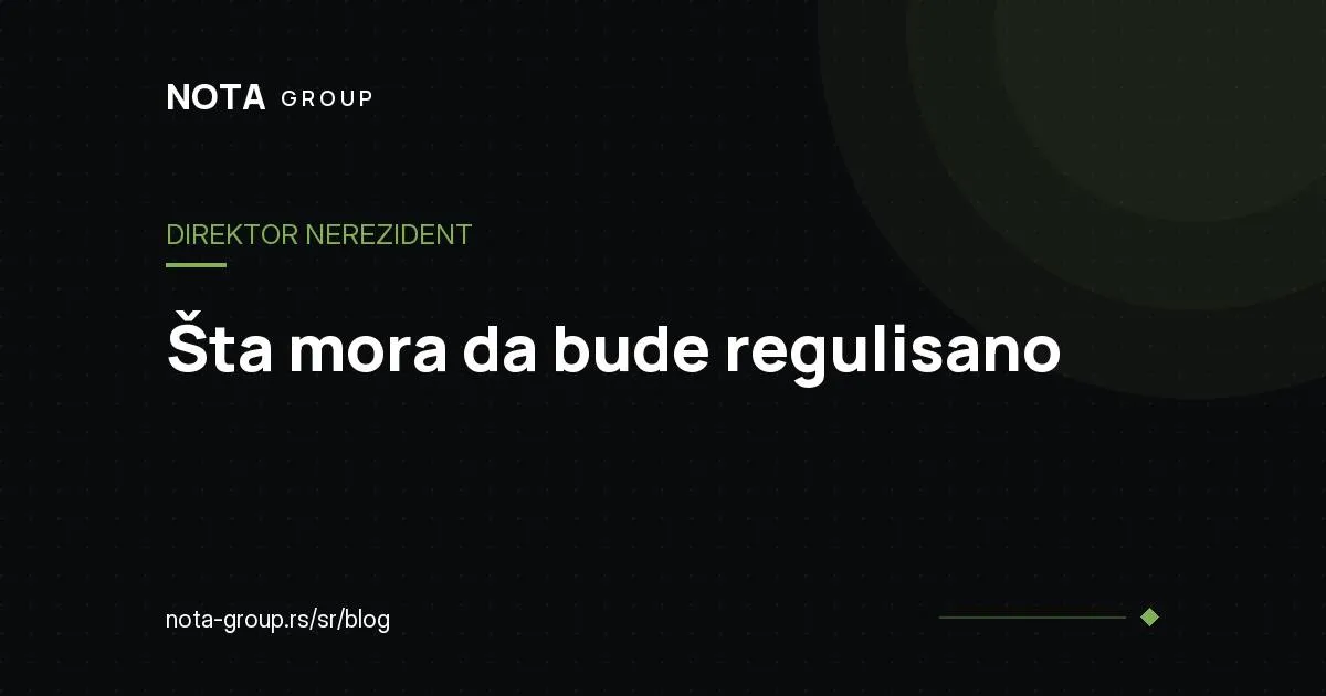 Direktor nerezident, brend grafika NOTA GROUP